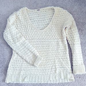 Free People cream knit sweater